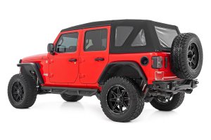 Jeep Wrangler Nerf Steps - Wheel to Wheel - Rough Country - 4 Door, Integrated Stone Guards - '07-'10